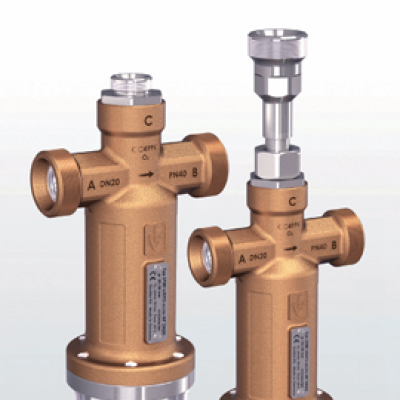 Series 2980 Overflow valve made of gunmetal, angle-type with threaded connections