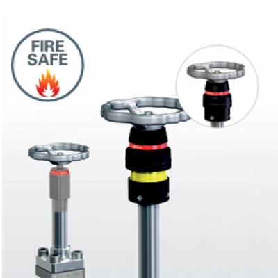 Series 2141 Shut-off valve made of stainless steel, straight-through type, fire safe