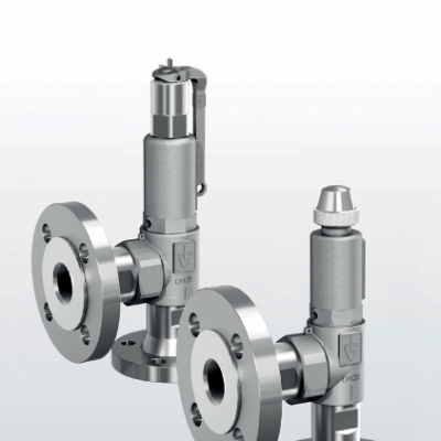 Series 451FL Safety valves made of stainless steel, angle-type with flange connections